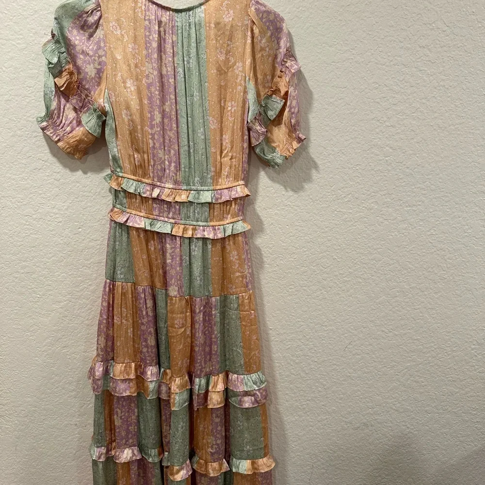 NWT Anthropologie Current Air Pastel Ruffle Maxi Dress